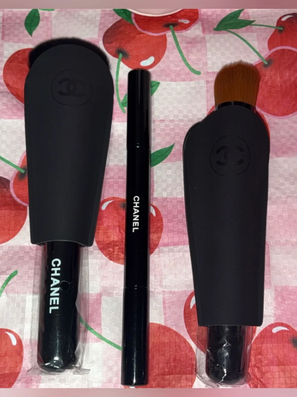 🍒 CHANEL Ballerina 111 Brush Set + Miroir Double Facettes Pink 🍒